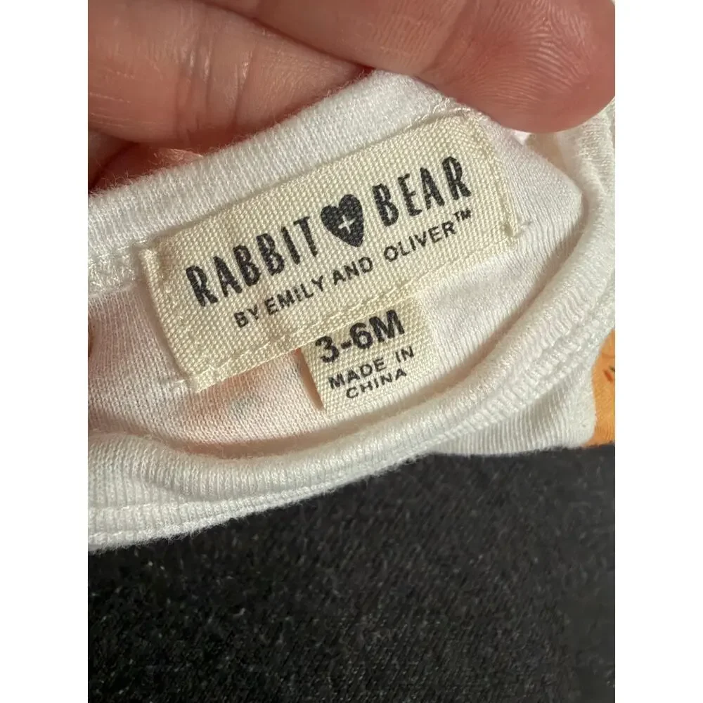 Rabbit + Bear‎ pumpkin long sleeve onesie